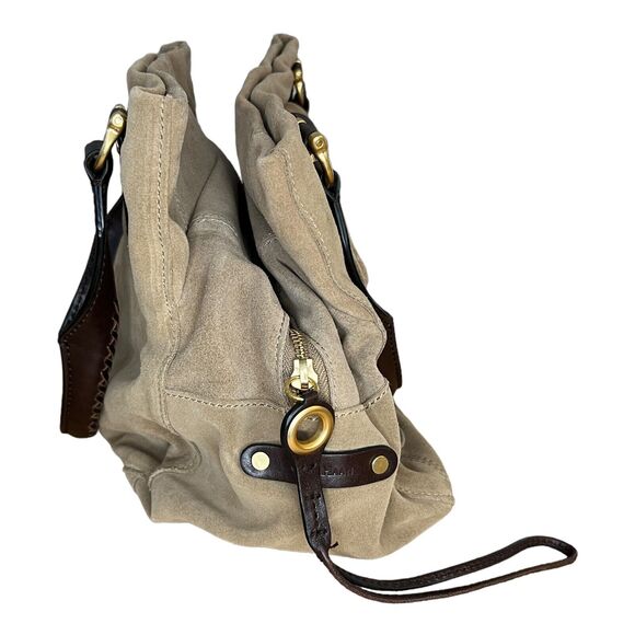 Cole Haan Rare Madelyn Brown Suede Leather Hobo Satchel Shoulder Bag Magnetic - Picture 5 of 10